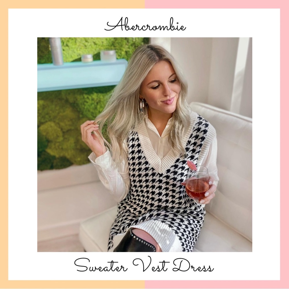 Abercrombie Houndstooth Sweater Vest Dress